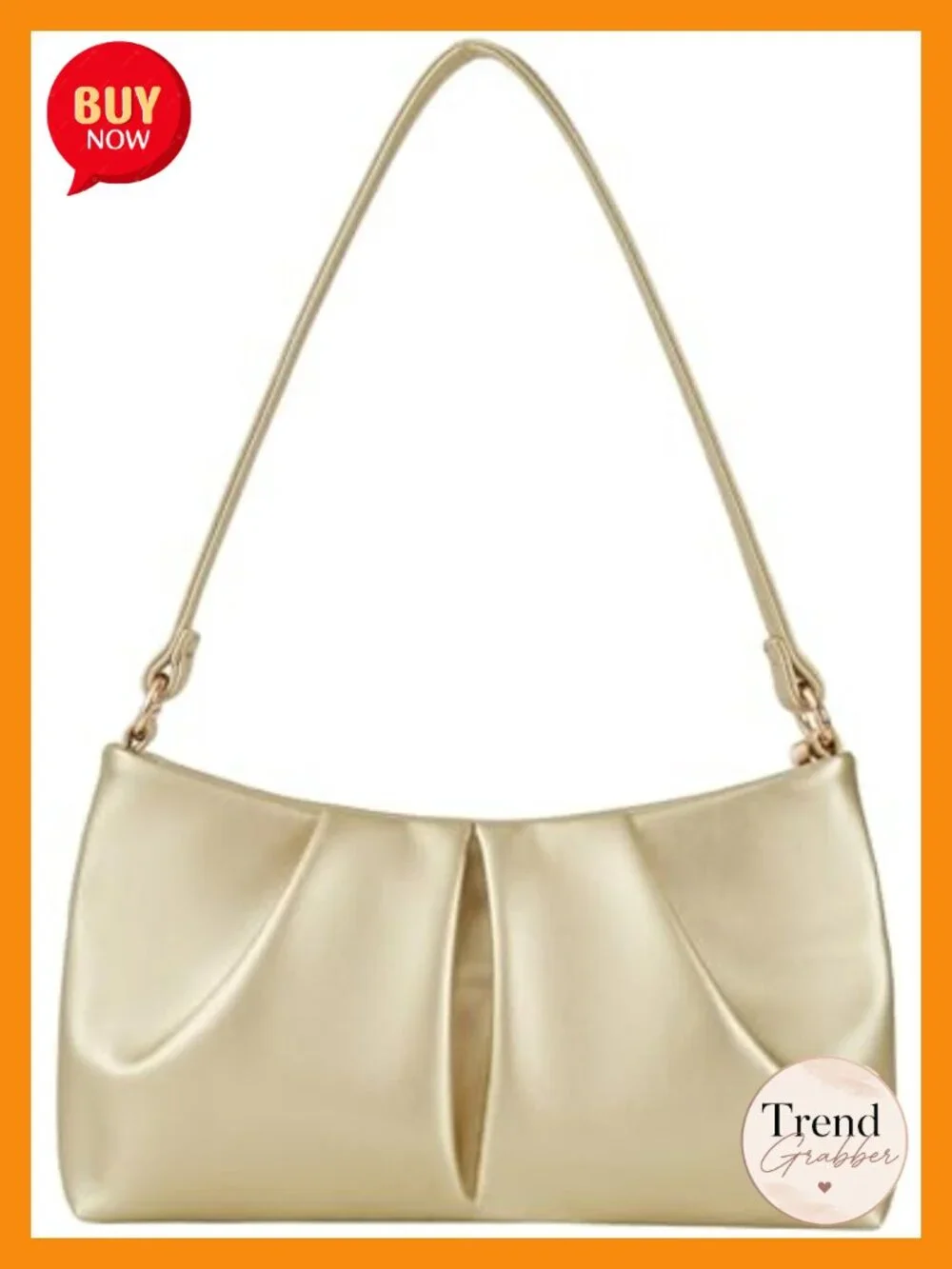 PU Leather Ruched Clutch Evening Bag with Detachable Chain Crossbody Strap